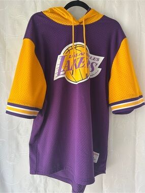Mitchell & Ness Los Angeles Lakers Purple and Gold Hooded Jersey